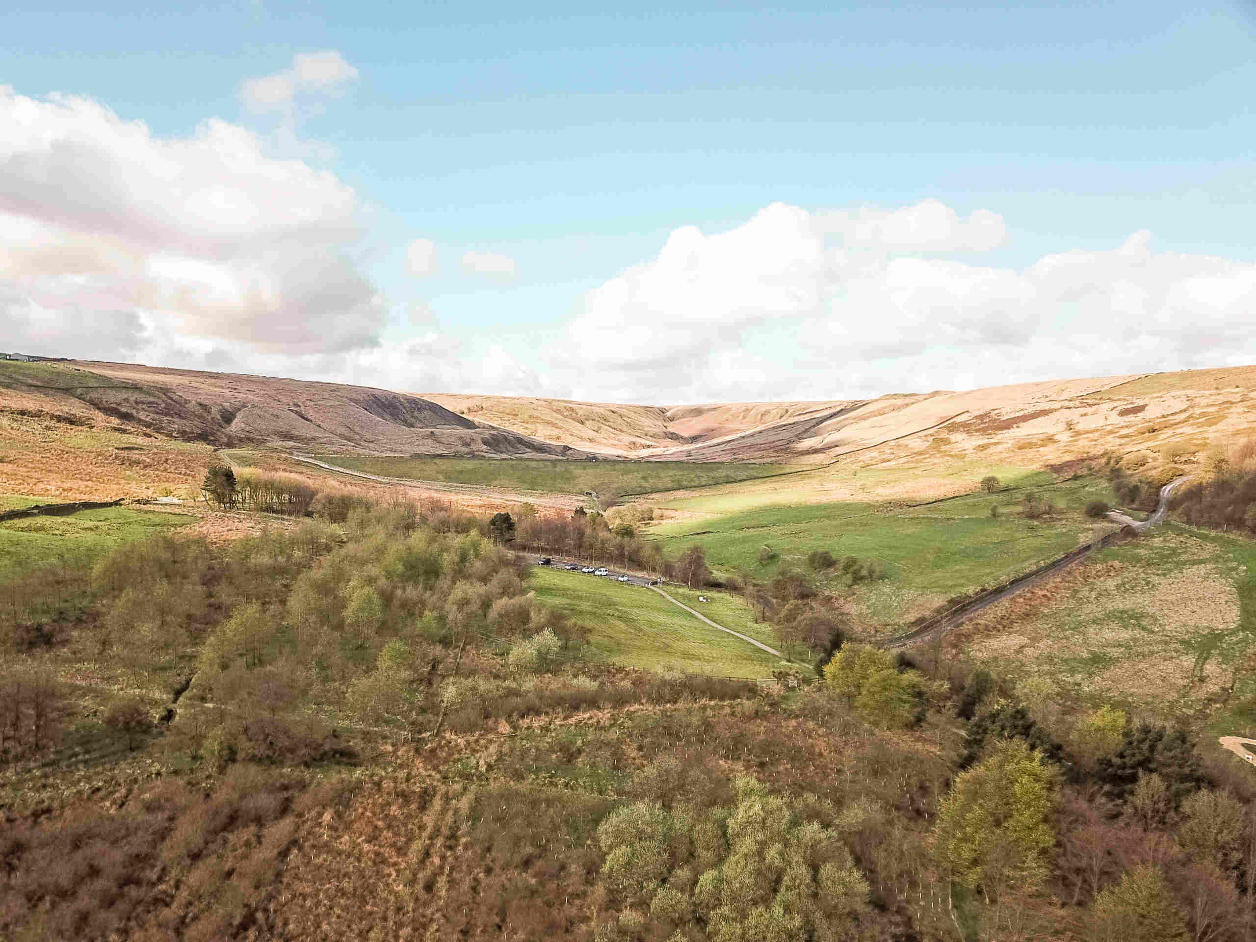 Aerial,View,Of,Looking,Towards,Deanhead,Reservoir,From,Deanhead,,Kirklees,
