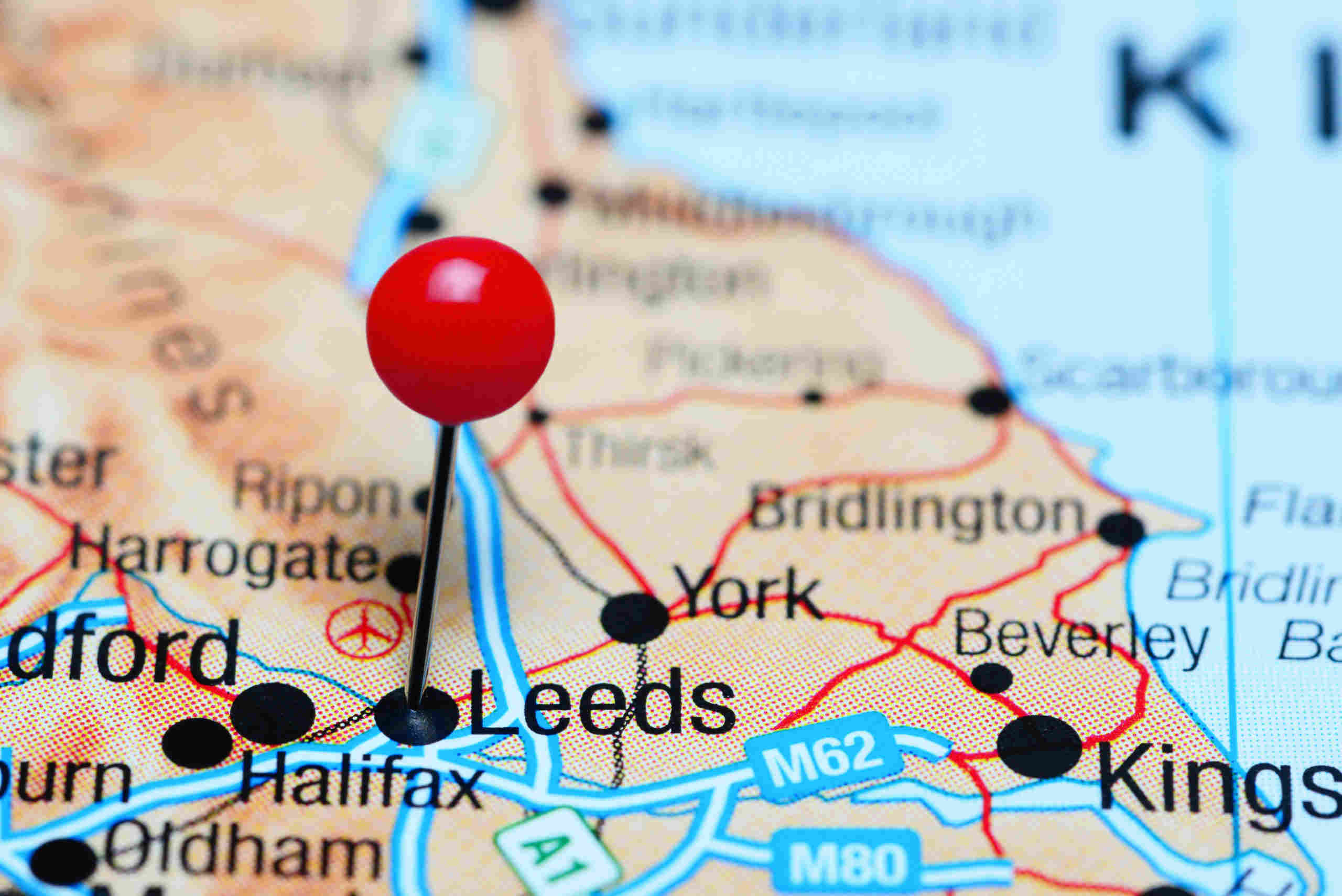 Leeds,Pinned,On,A,Map,Of,Uk